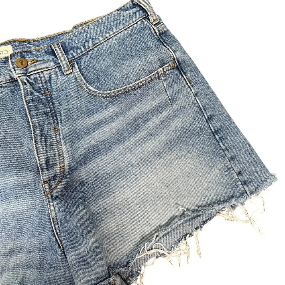 Anthropologie Pilcro Cutoff Denim Shorts 32 Light Wash Casual Summer Button Fly - Picture 2 of 7